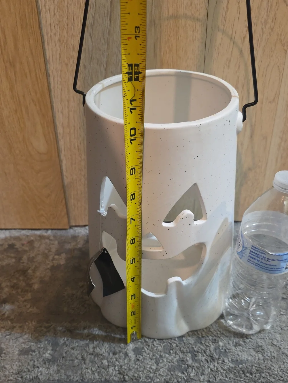 Kohl's White Ceramic Jack-O'-Lantern Lantern with Black Handle